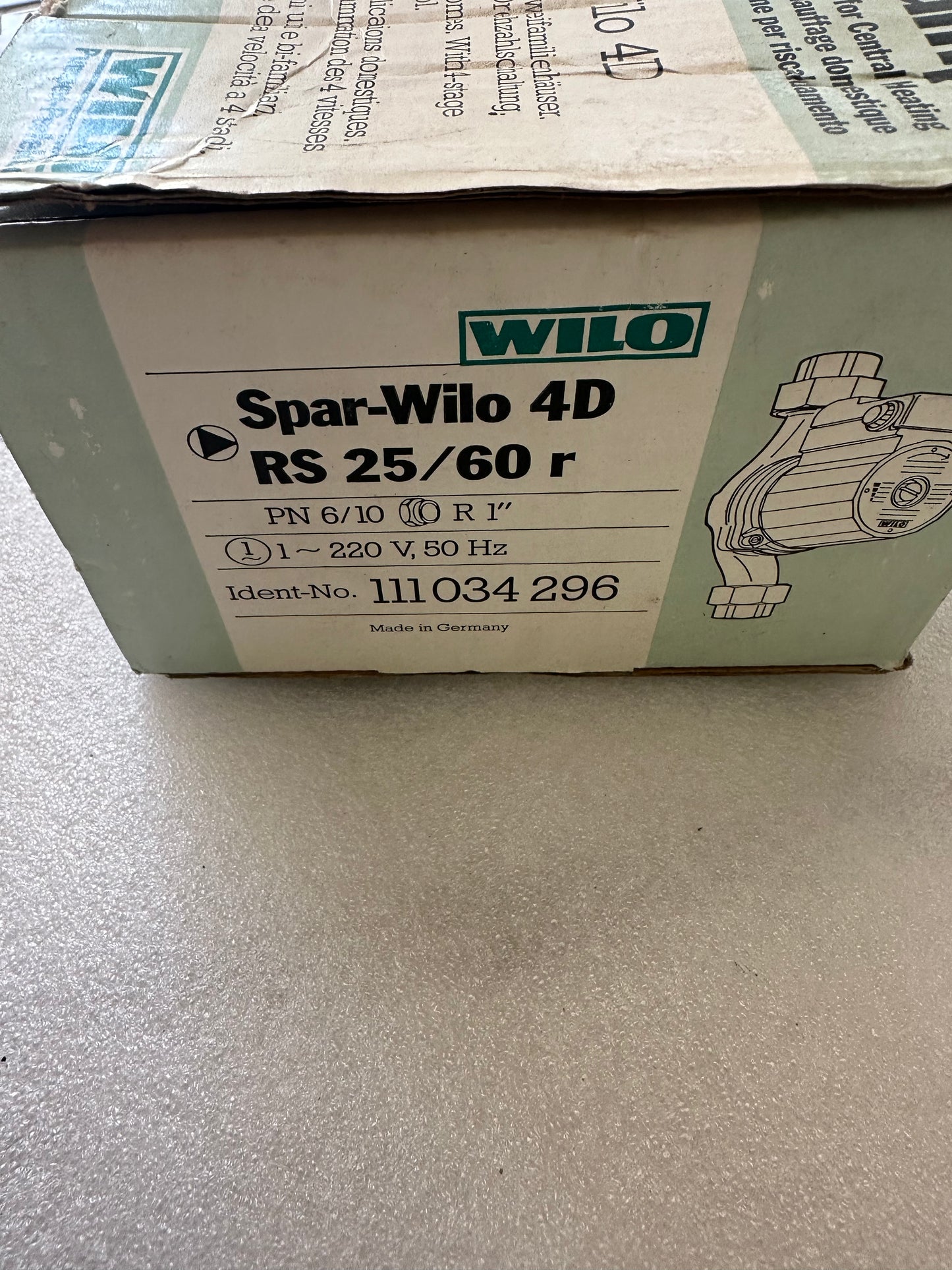 Circulateur Wilo SPAR 4D RS 25/60 R – 230 V, DN25, 180 mm — Neuf déstockage sans emballage