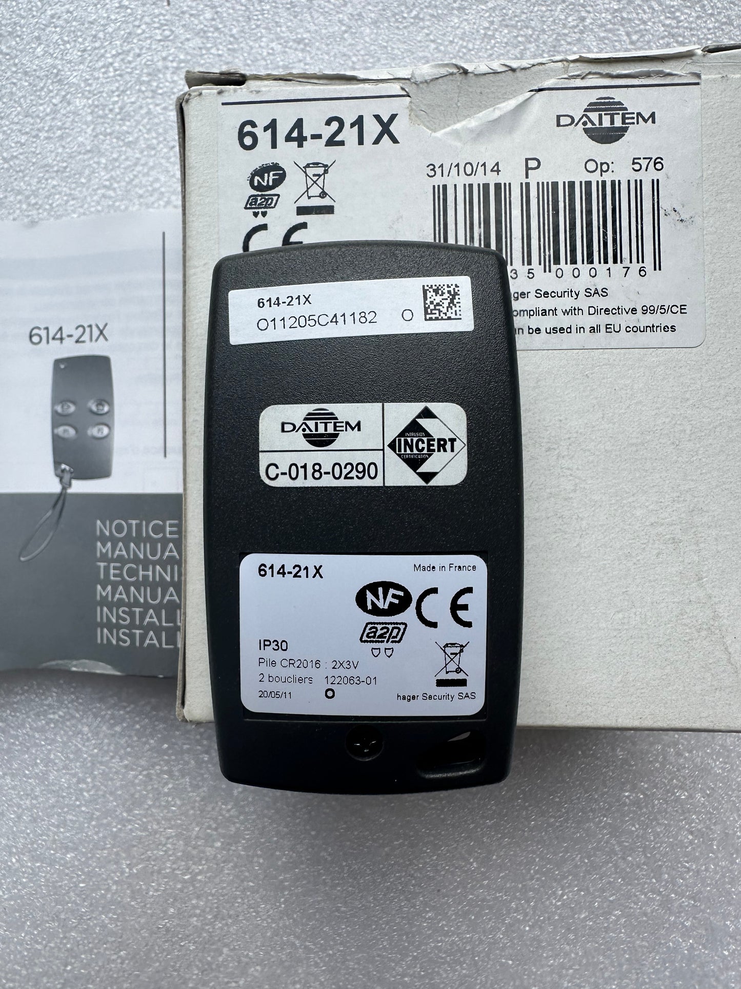Télécommande Daitem 614-21X 4 touches – Compatible Logisty/Daitem – Neuve déstockage sans emballage