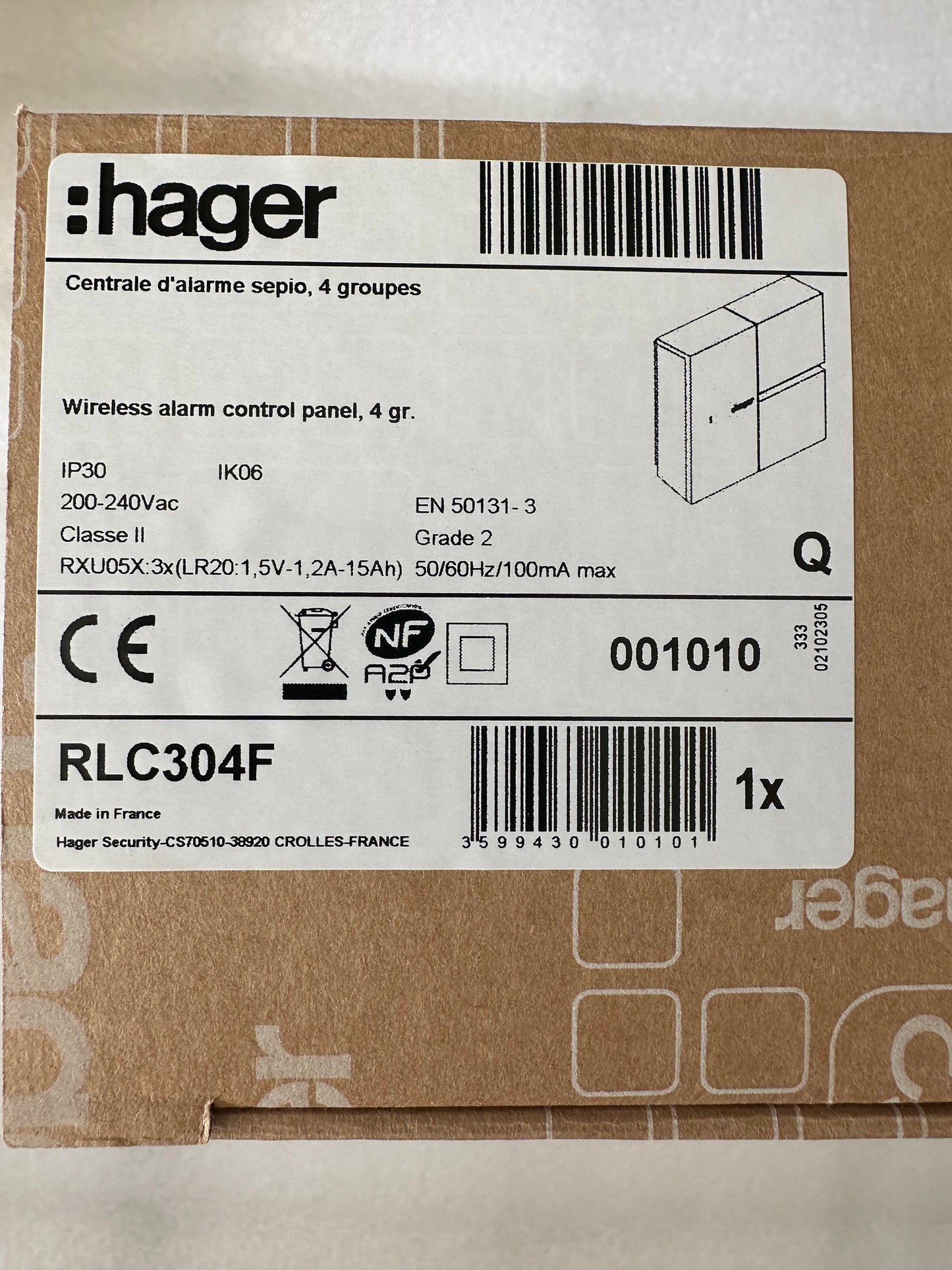 Hager Sepio RLC304F – Centrale d’alarme radio vocale – Neuve déstockage