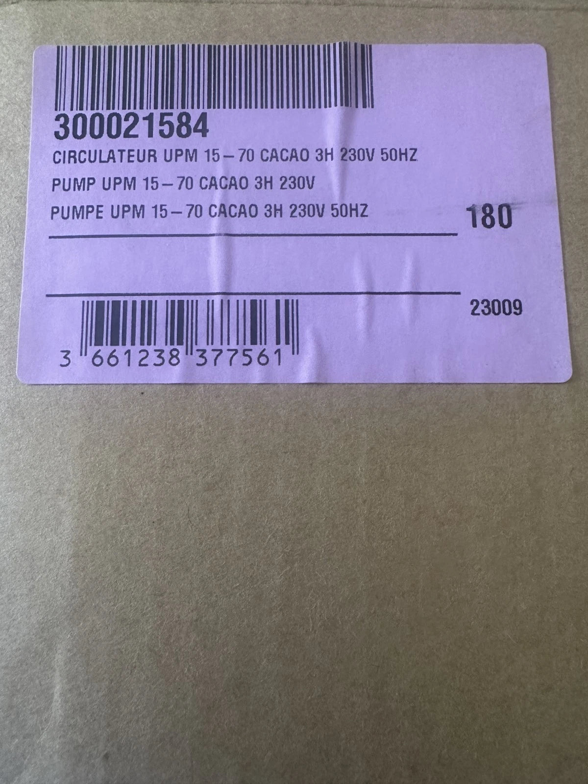 Circulateur Grundfos UPM 15-70 CACAO 3H 230V 50Hz Réf. 300021584