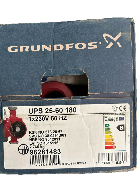 Grundfos UPS 25-60 N 180 – Circulateur inox 180 mm, 3 vitesses – Neuf déstockage