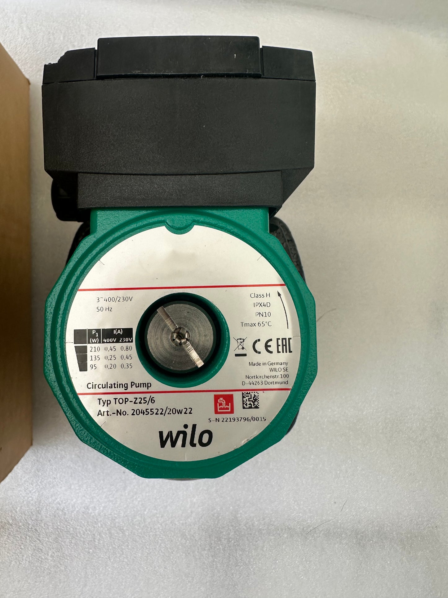 Circulateur Wilo TOP‑Z 25/6 – DN 25, 230 V, 180 mm – Neuf déstockage sans emballage
