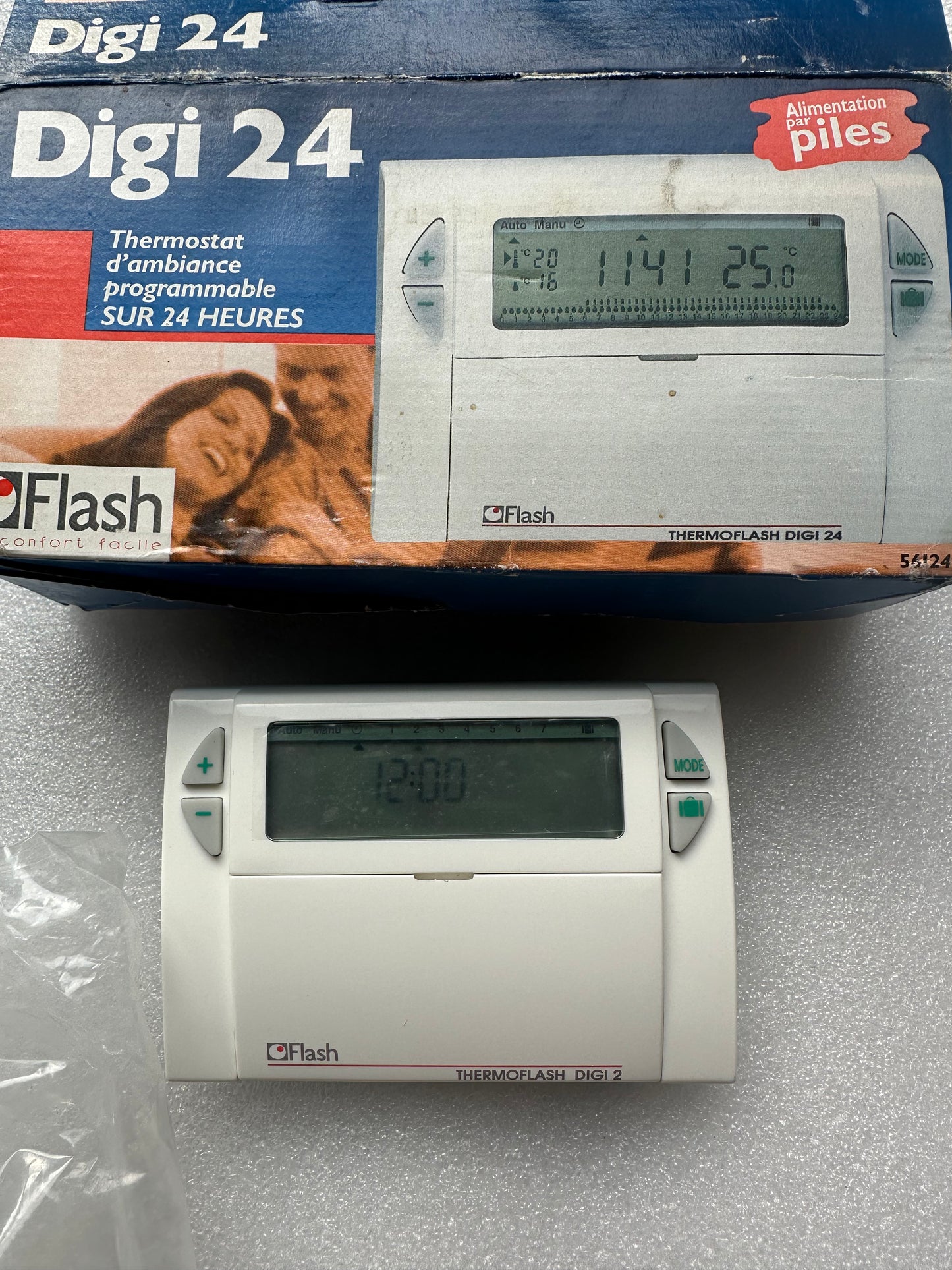 Thermostat d’ambiance Thermoflash Digi 24 filaire – Réf. 56120 – Neuf (Déstockage pro, emballage abîmé)