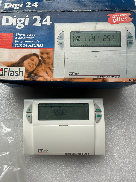 Thermostat d’ambiance Thermoflash Digi 24 filaire – Réf. 56120 – Neuf (Déstockage pro, emballage abîmé)
