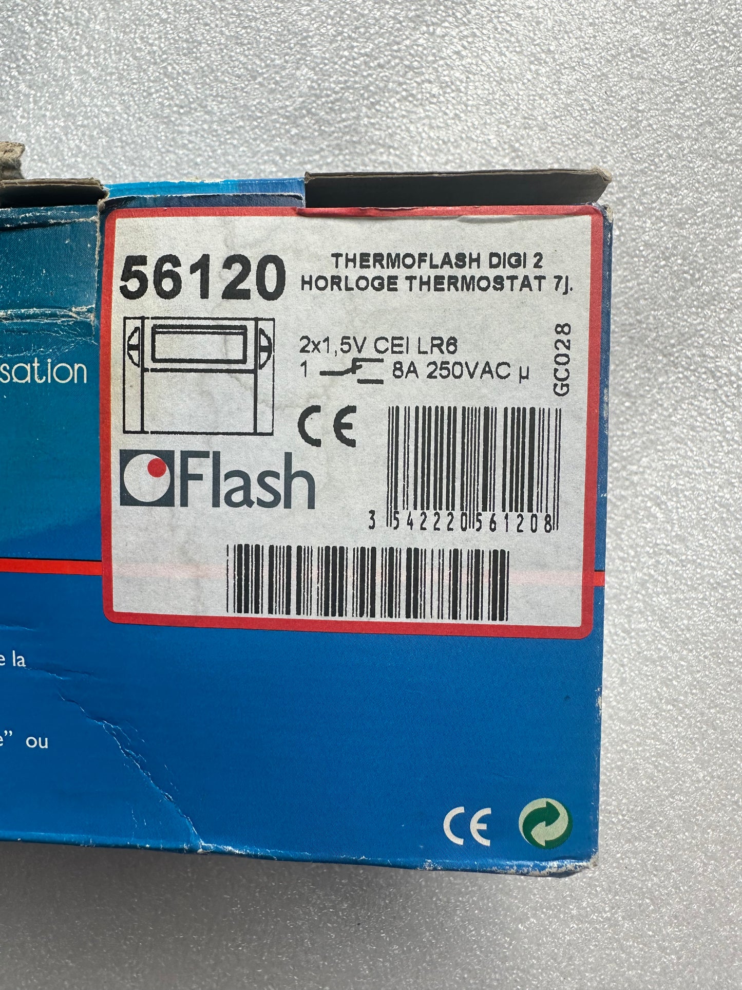 Thermostat d’ambiance Thermoflash Digi 24 filaire – Réf. 56120 – Neuf (Déstockage pro, emballage abîmé)