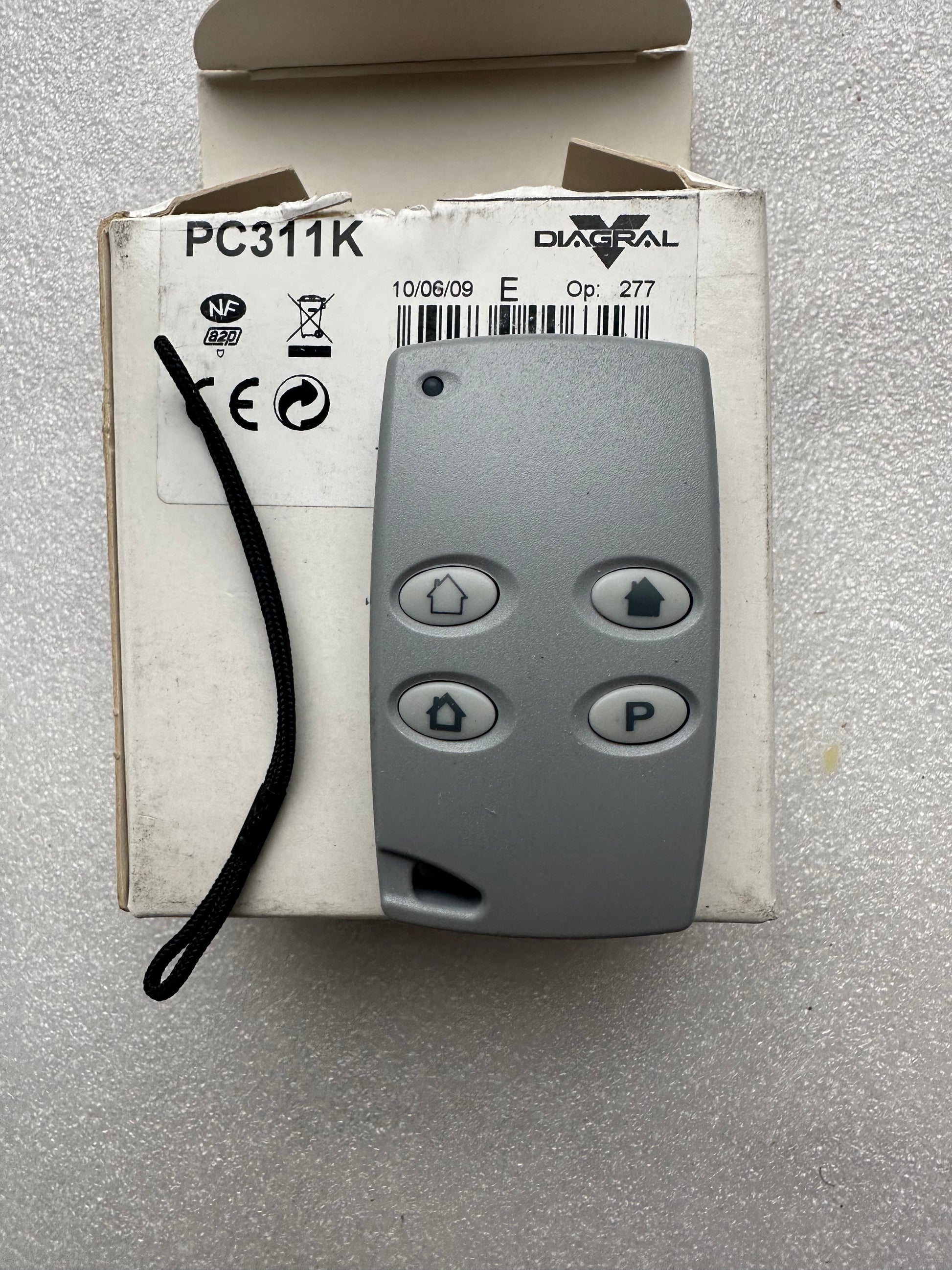 diagral pc311 - télécommande originale 4 touches programmables - neuf