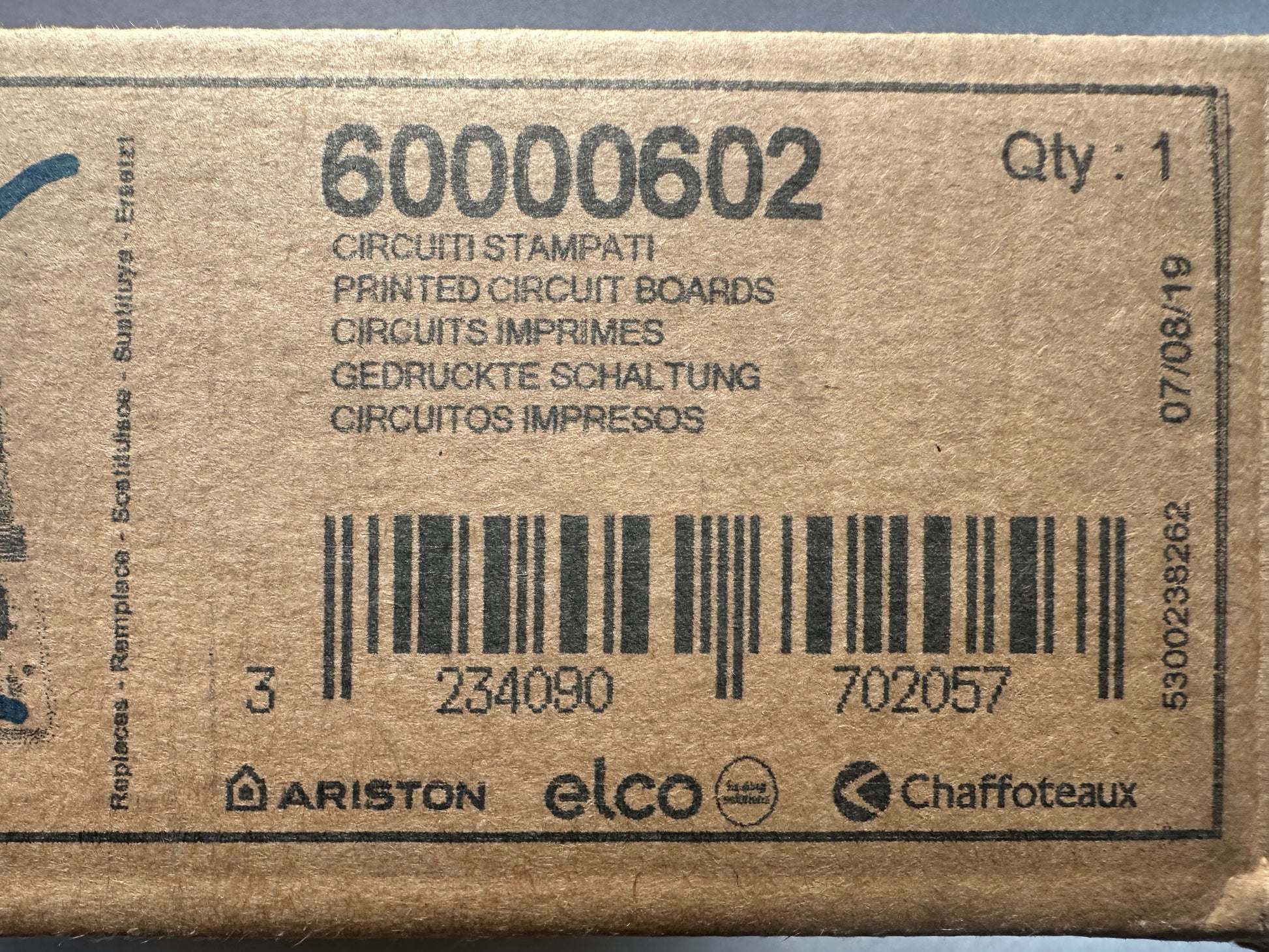 ariston 60000602 - carte électronique chaudière - neuf vue 2