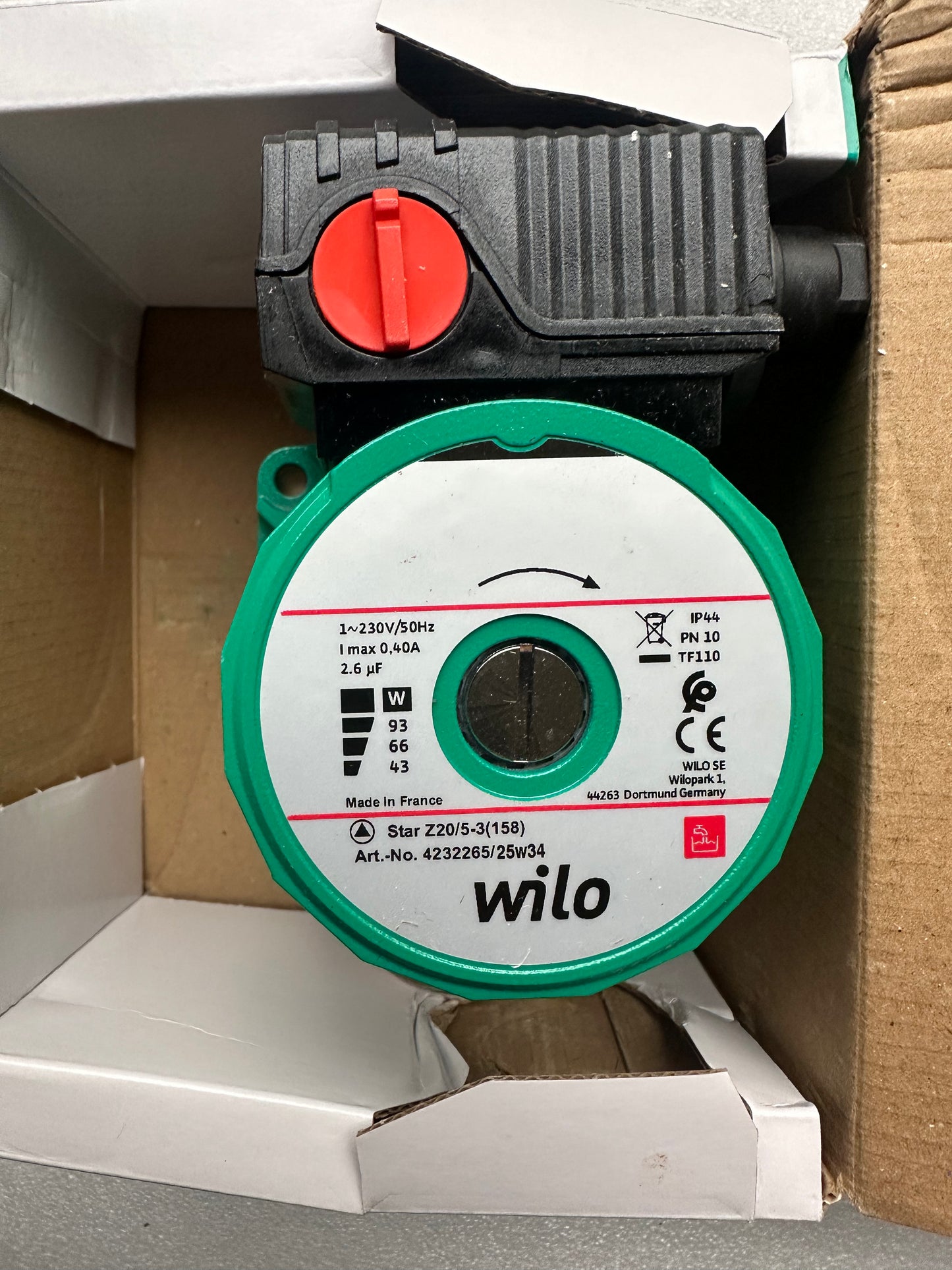 Wilo Star-Z 20/5-3 – Circulateur ECS / Chauffage – Réf. 4232265 – Neuf déstockage