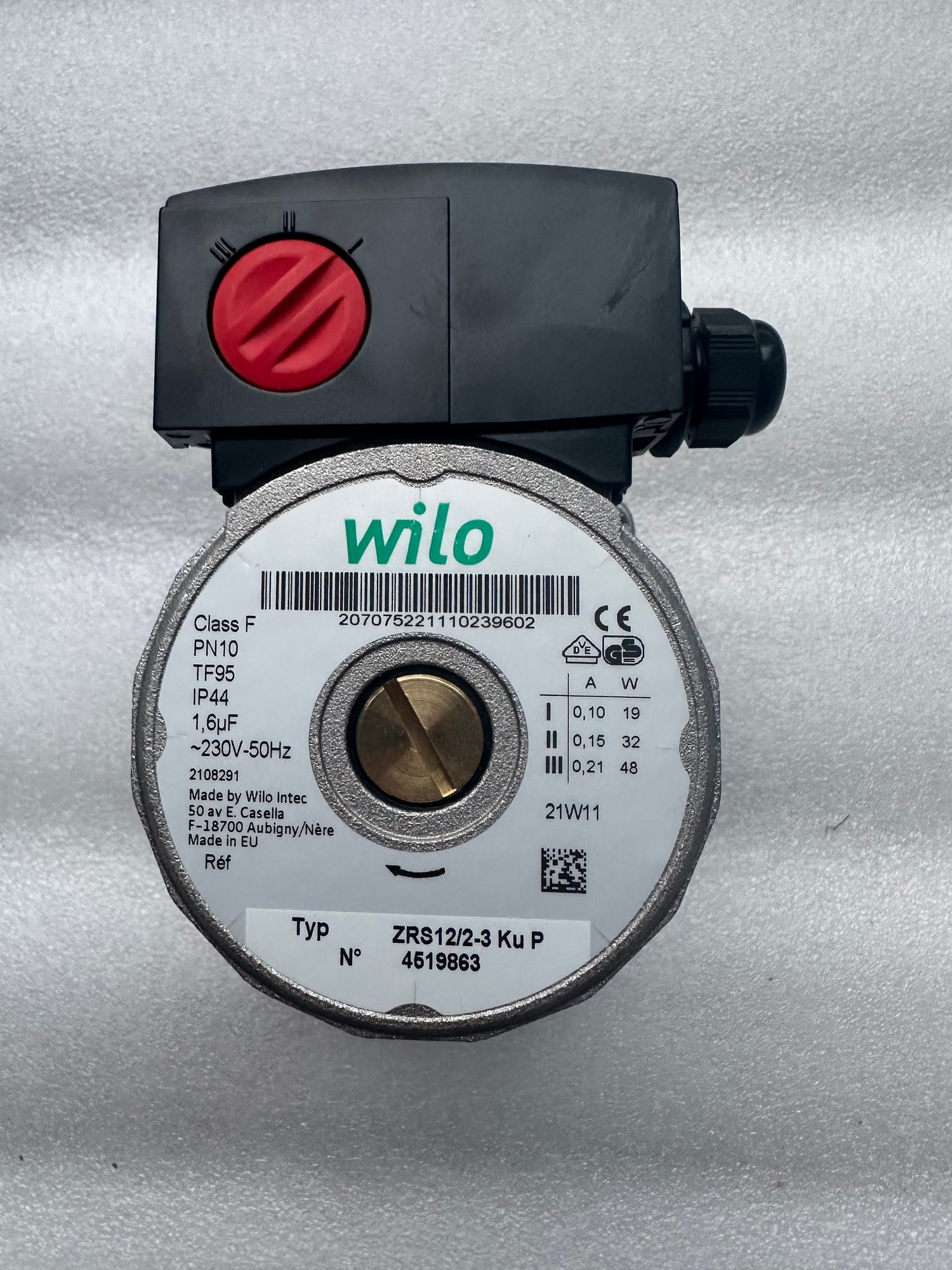 wilo zrs 12/2-3 ku p - circulateur pompe de chauffage - neuf