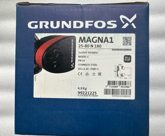 Circulateur GRUNDFOS Magna1 25-80 N 180 – Réf. 99221225 – Neuf (carton absent ou abîmé)