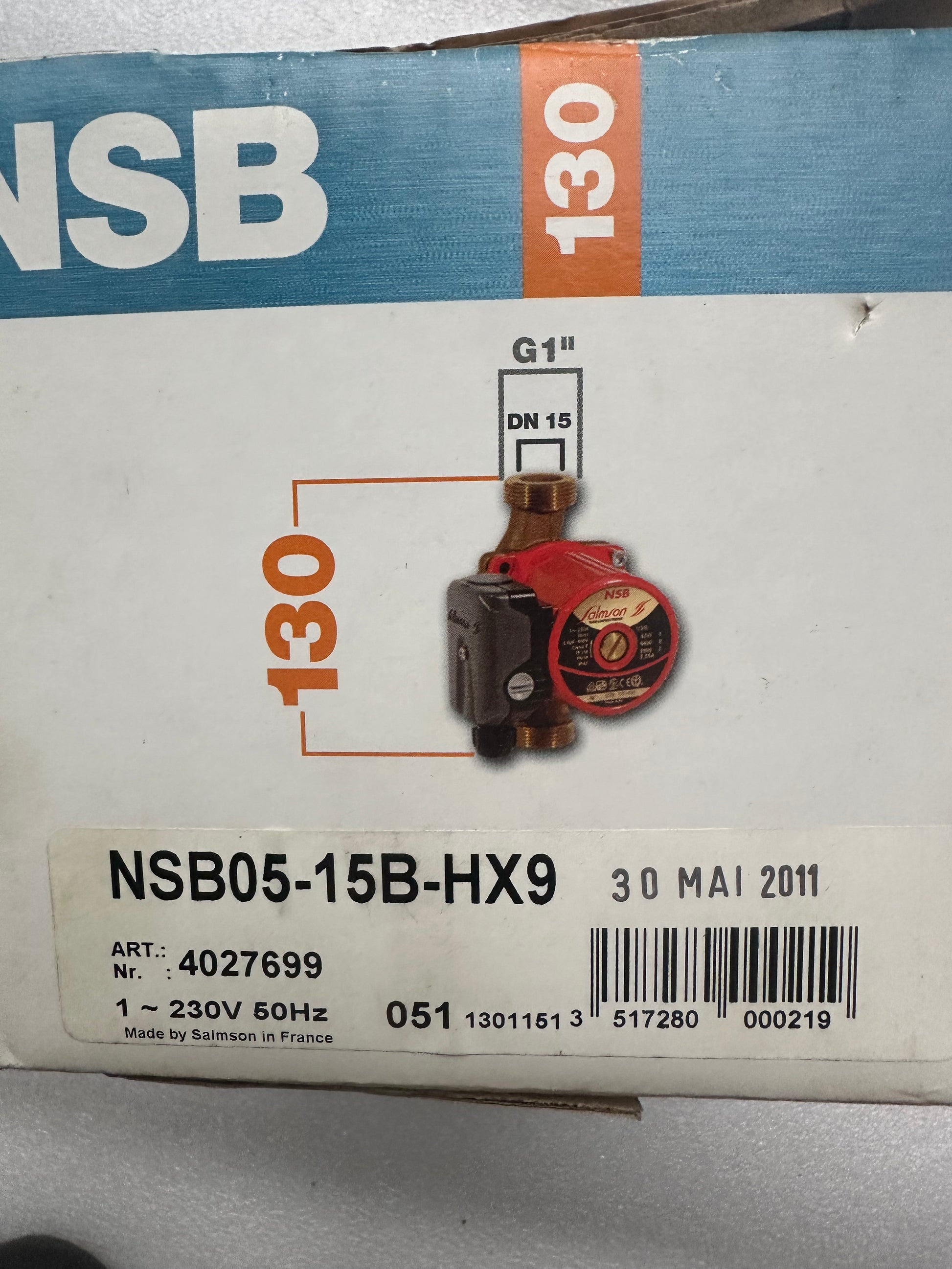 salmson nsb05-15b-hx9 - circulateur pompe chaudière - réf. 4027699 vue 2