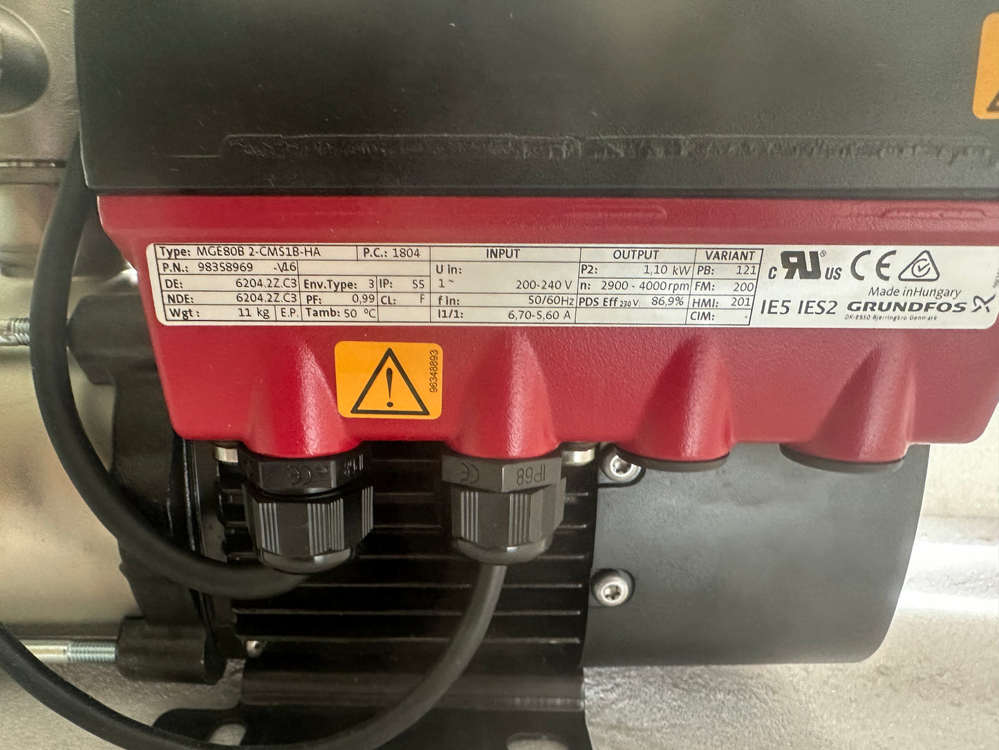 Grundfos MGE80B 2-CMS1B-HA – Moteur pompe surpresseur CMS – Réf. 98358969 – Déstockage