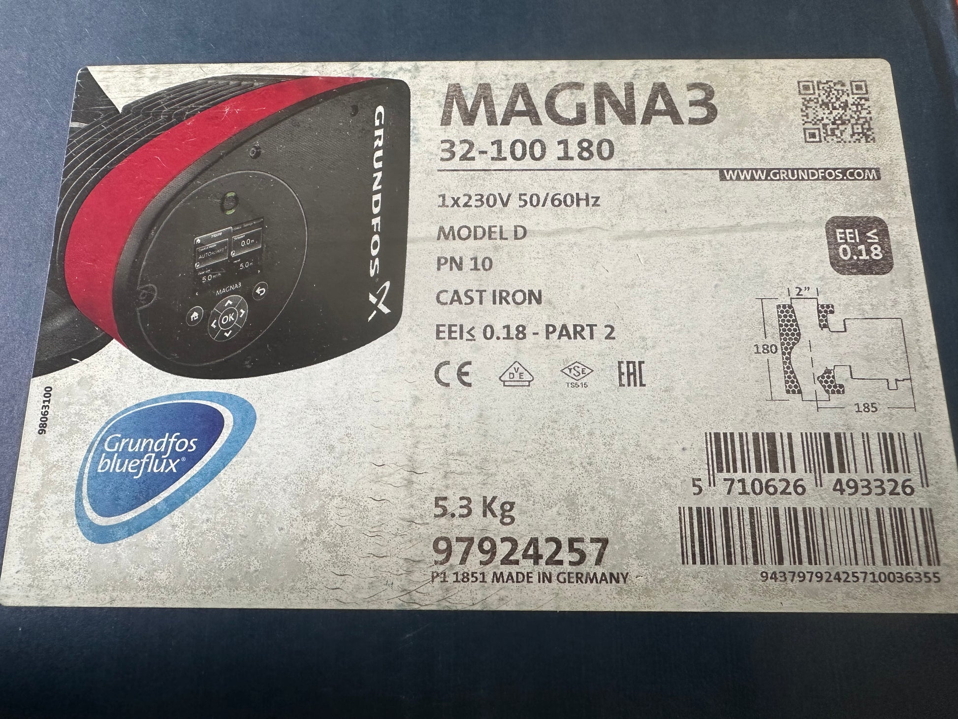grundfos magna3 32 100 180 circulateur chauffage dn32