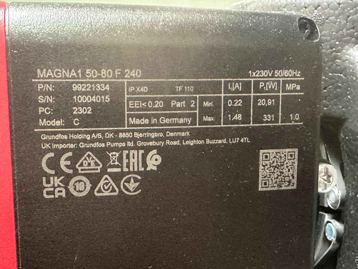 pompe chauffage grundfos 99221334 detail produit