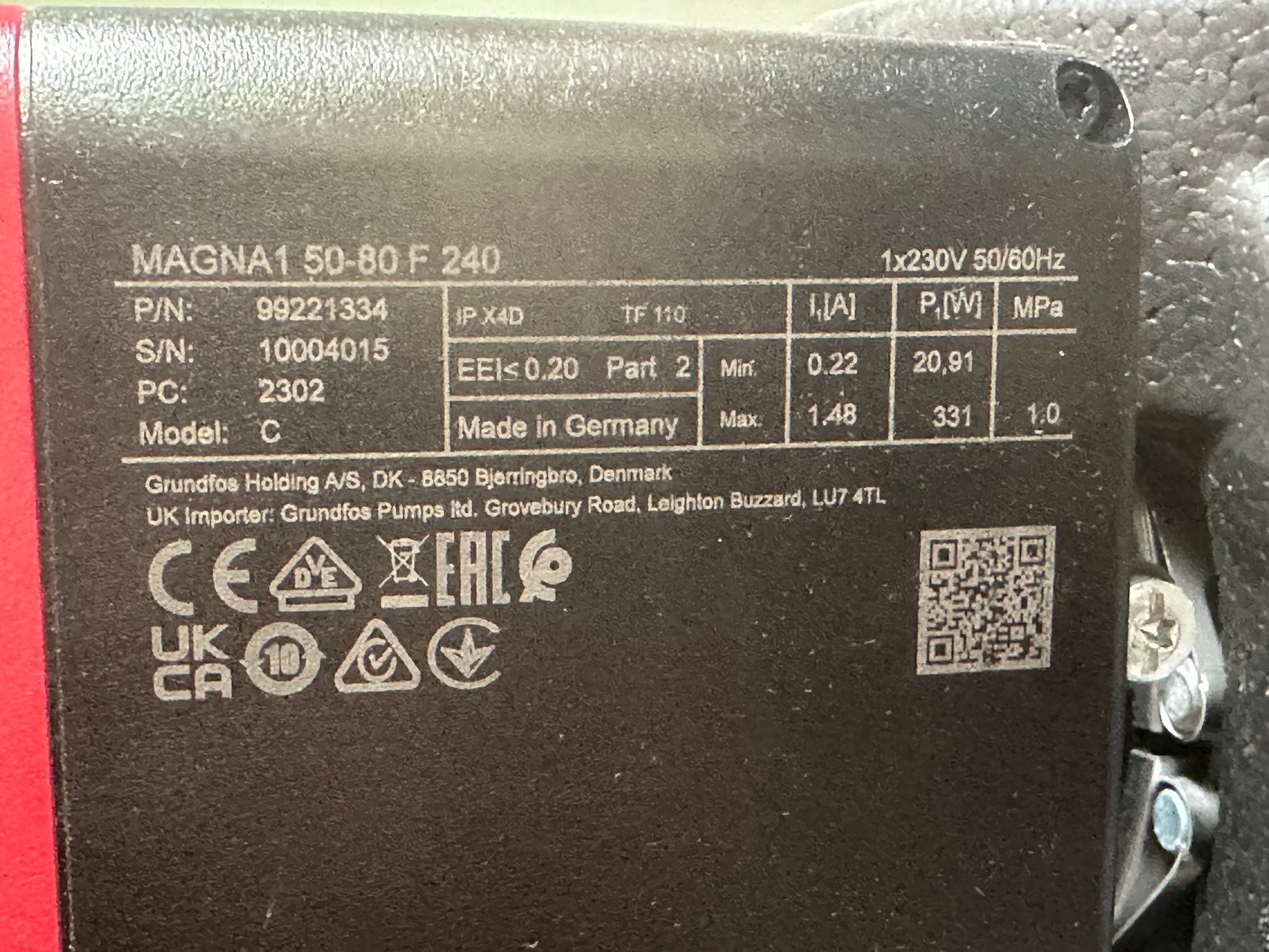 pompe chauffage grundfos 99221334 detail produit