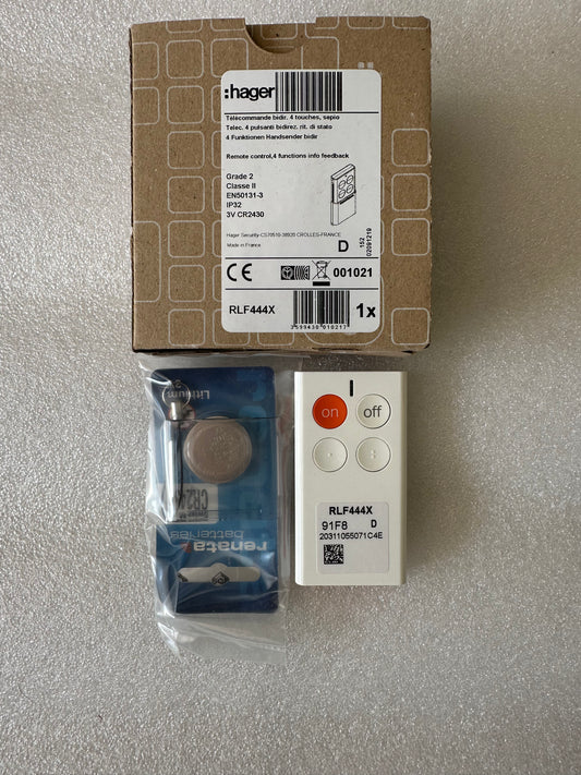 Hager Sepio RLF444X – Télécommande bidirectionnelle – Alarme sans fil – Neuve déstockage
