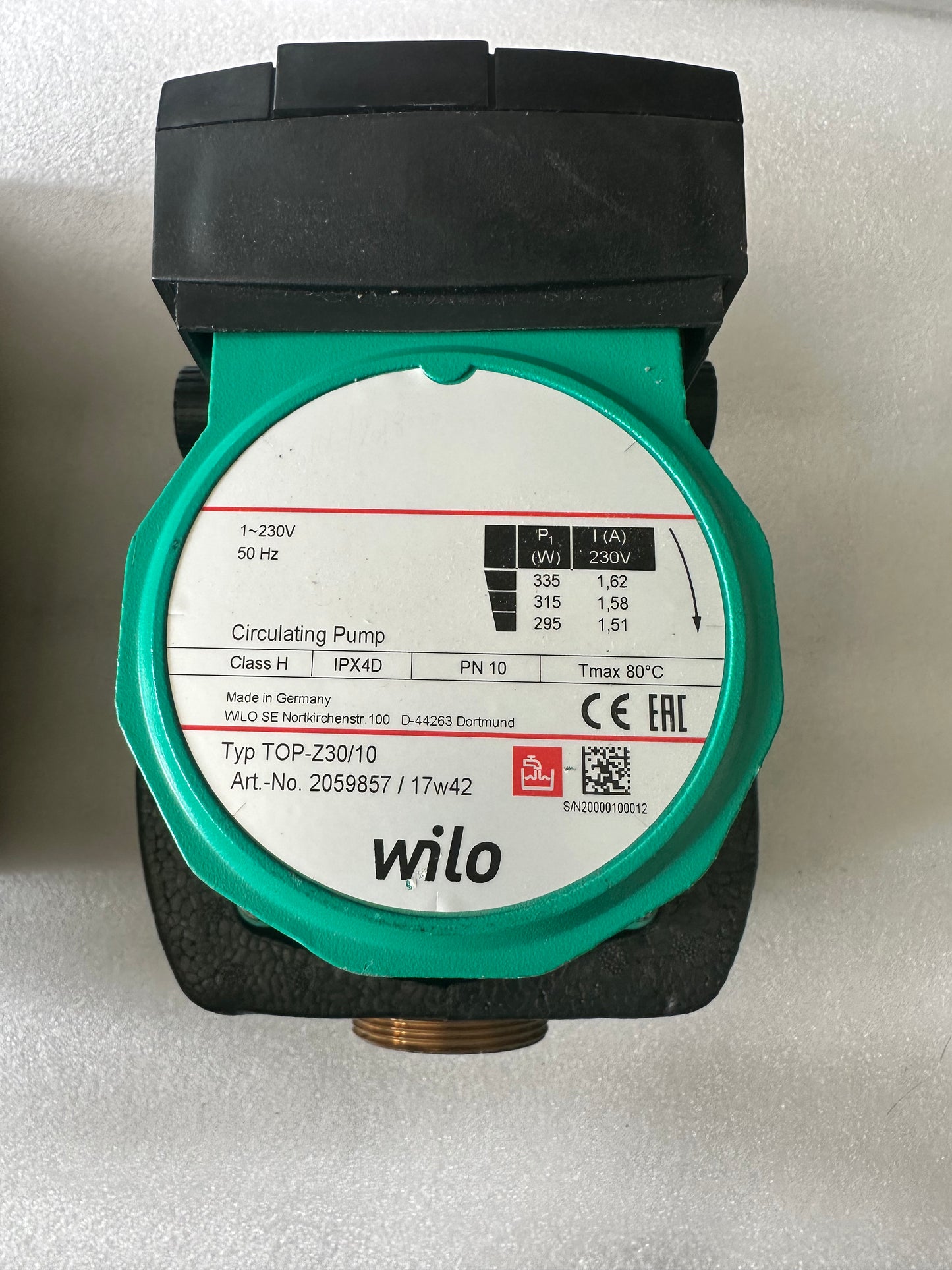Circulateur Wilo TOP-Z 30/10 – DN 32, 230 V, 180 mm – Neuf déstockage sans emballage