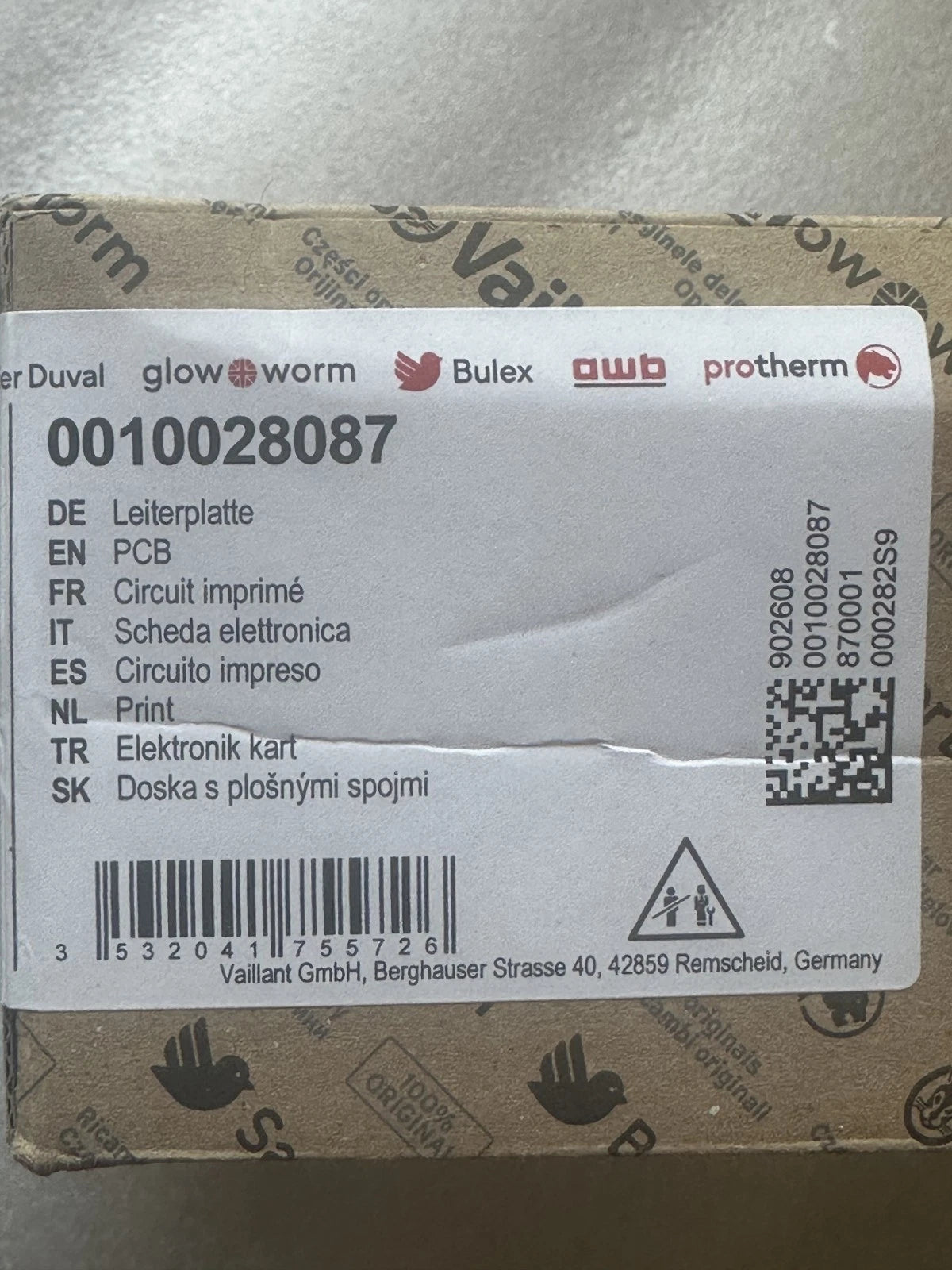 Carte électronique Vaillant Saunier Duval Réf. 0010028087 Neuve – vue 2