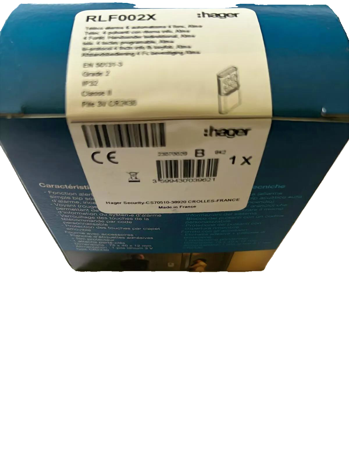 Hager Logisty RLF002X – Télécommande 4 boutons sans fil – Neuve déstockage