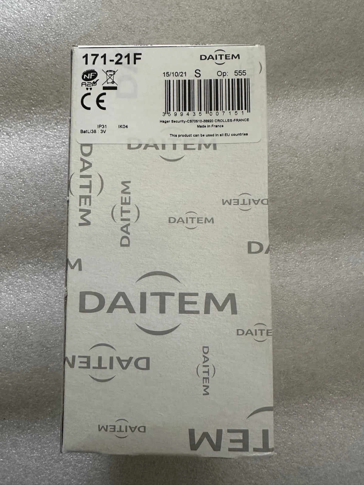 Daitem 171-21F – Détecteur volumique radio infrarouge passif sans fil – Déstockage