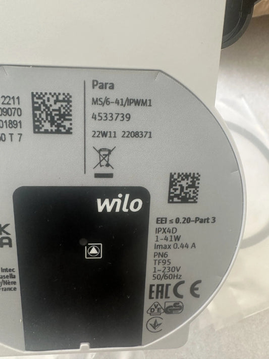 Pompe circulateur Wilo Para MS/6-41/IPWM1 Réf. 0020207131 Saunier Duval Vaillant