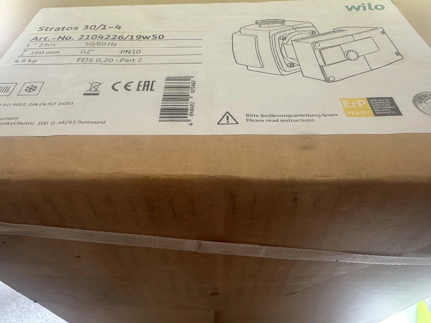 Circulateur Wilo Stratos 30/1-4 2104226 DN30 180 mm Pompe Haute Efficacité Neuf