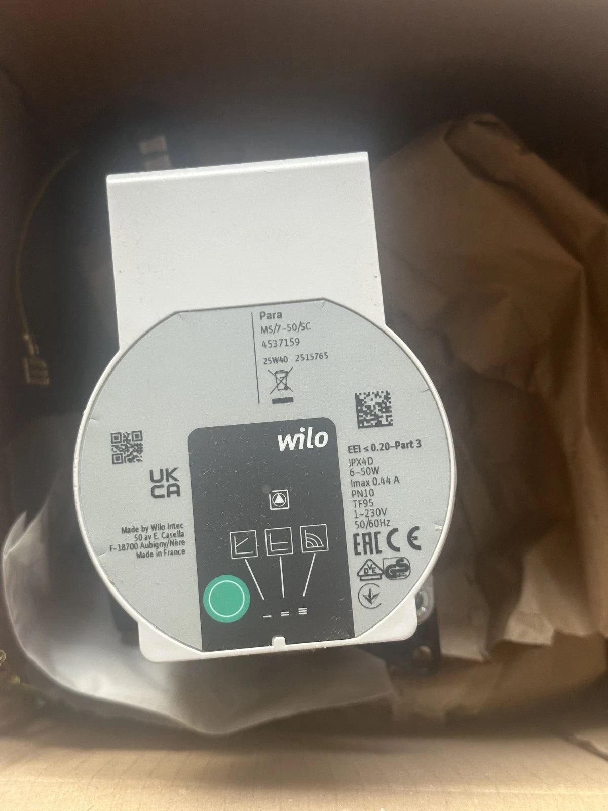 Circulateur Wilo PARA MS/7-50/SC 4537159 Pompe Chauffage Haute Efficacité Neuf