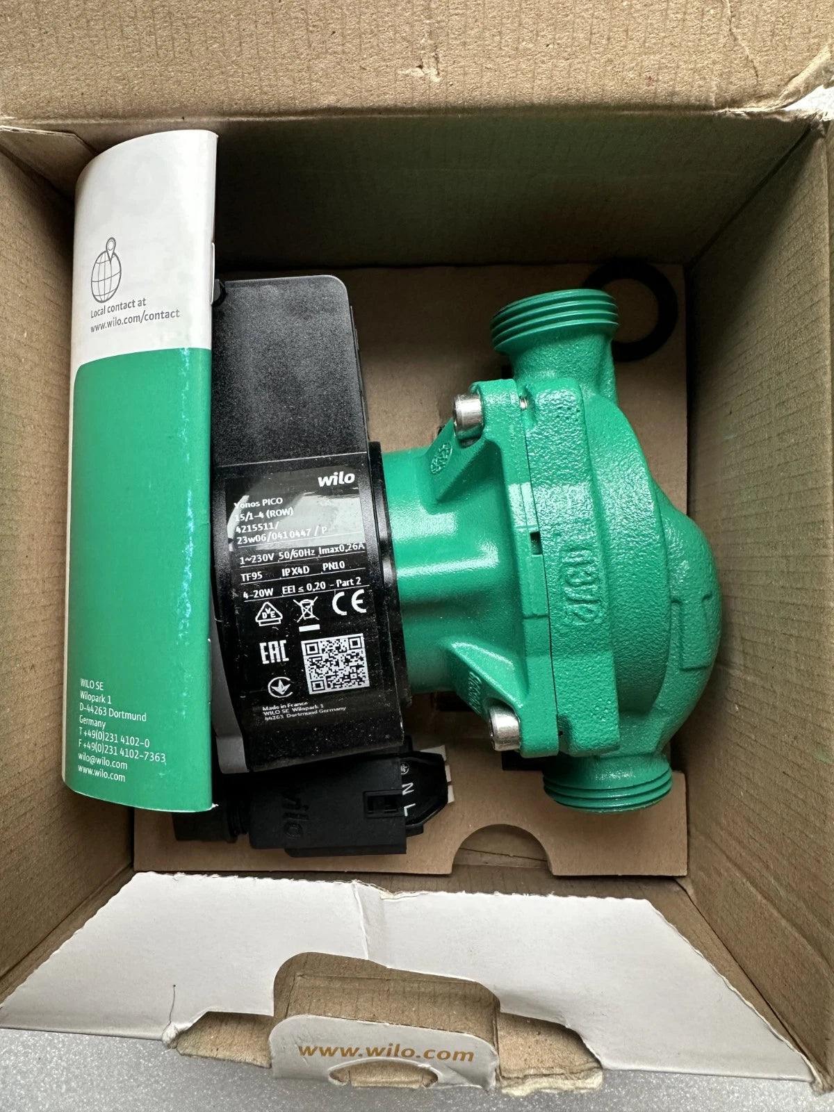 Circulateur Wilo Yonos PICO 15/1-4 réf. 4215511 – Destockage pro – Carton abîmé
